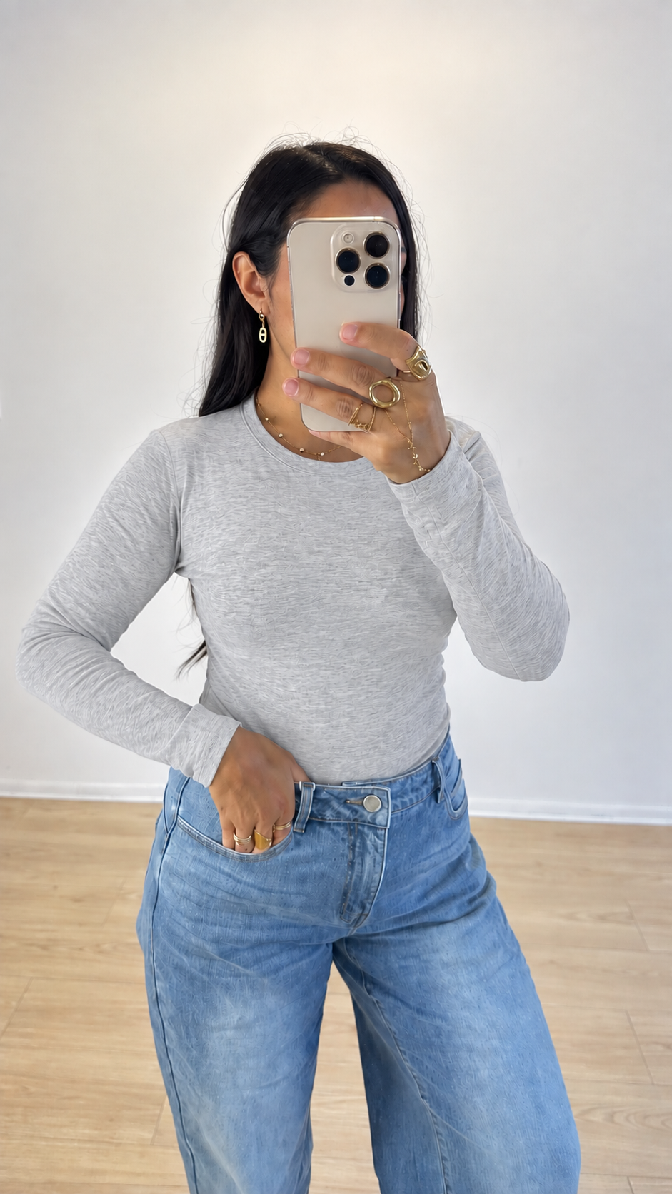 TOP BASIQUE GRIS CLAIR