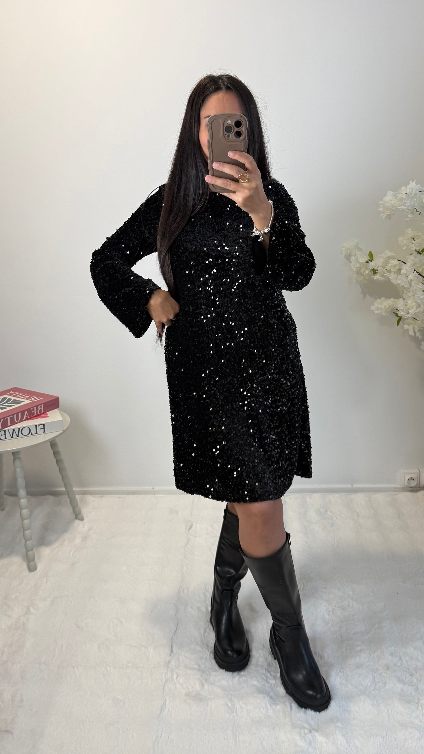 ROBE SEQUINS BLACK