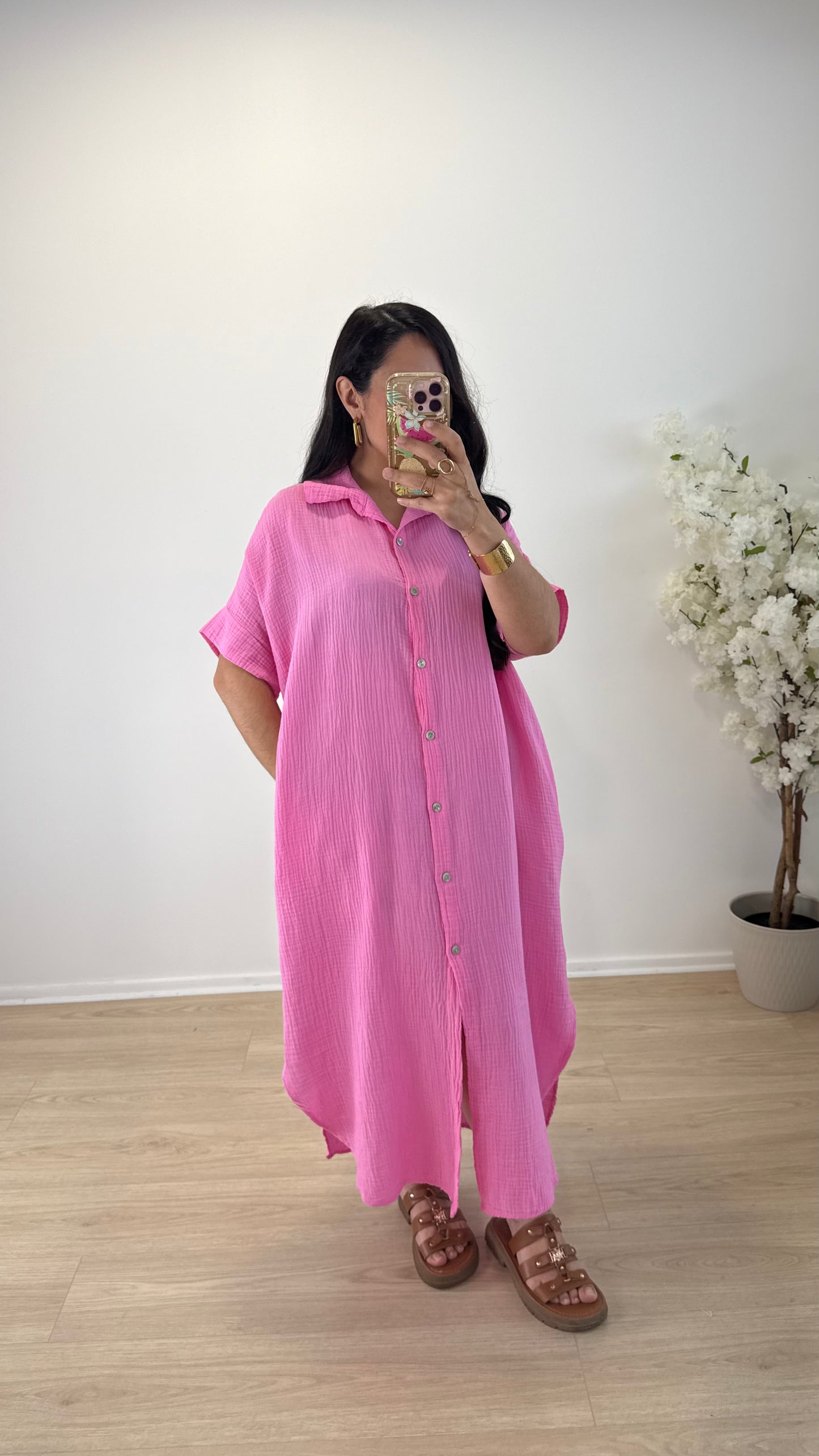 ROBE CHEMISE ROSE