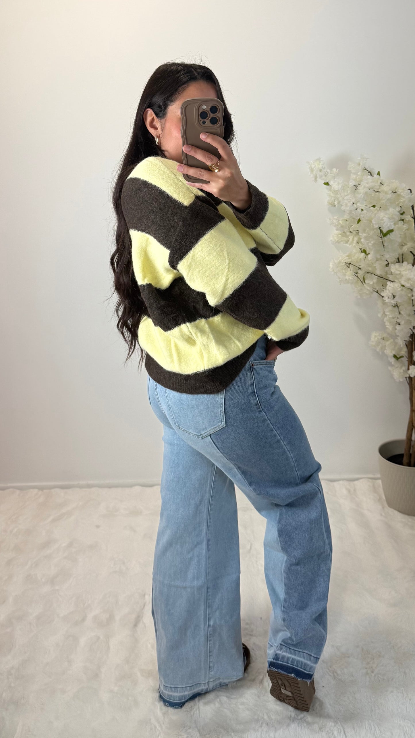 JEANS BI COULEUR WIDE LEG