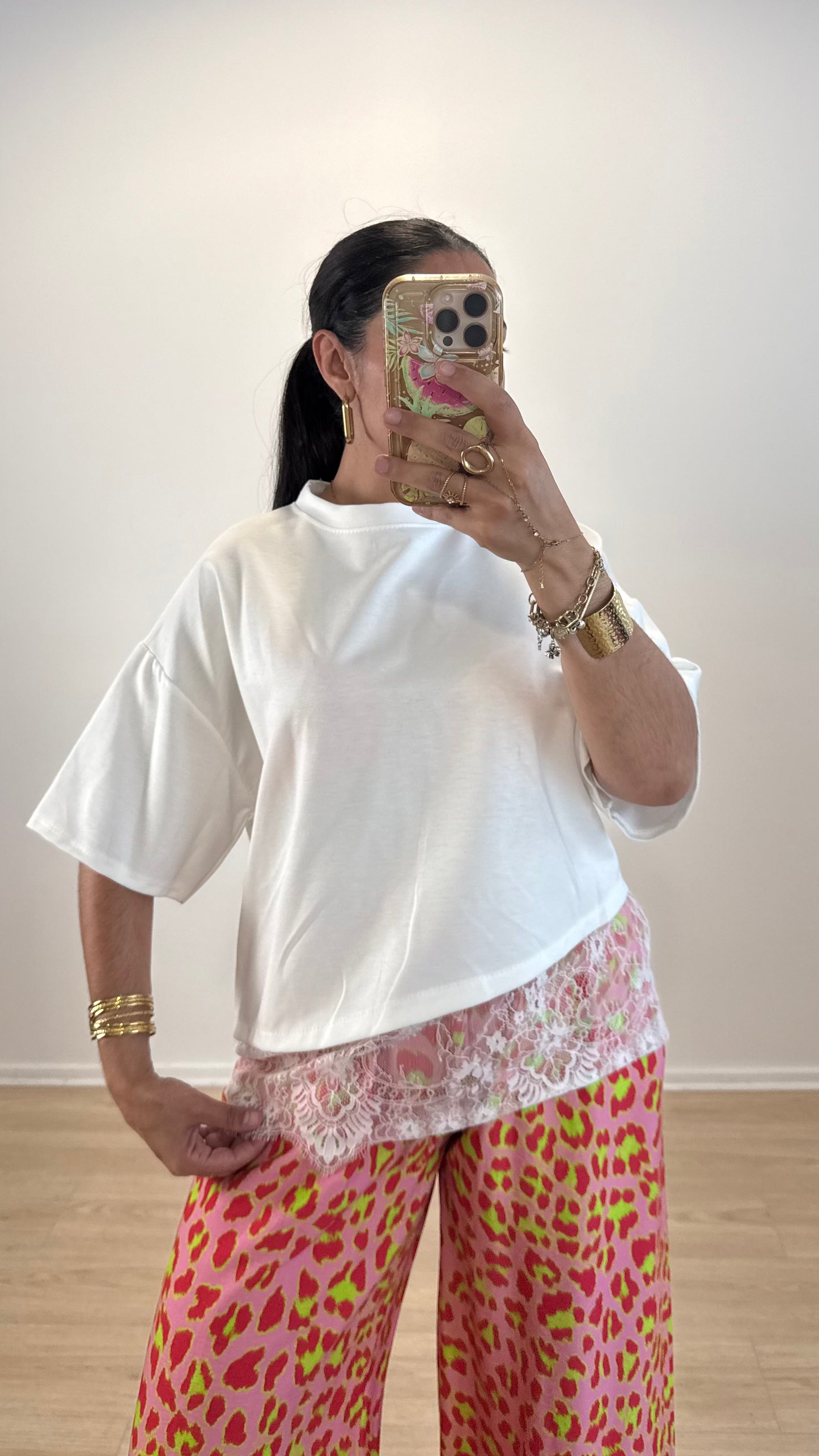 TEE SHIRT DENTELLE BLANC
