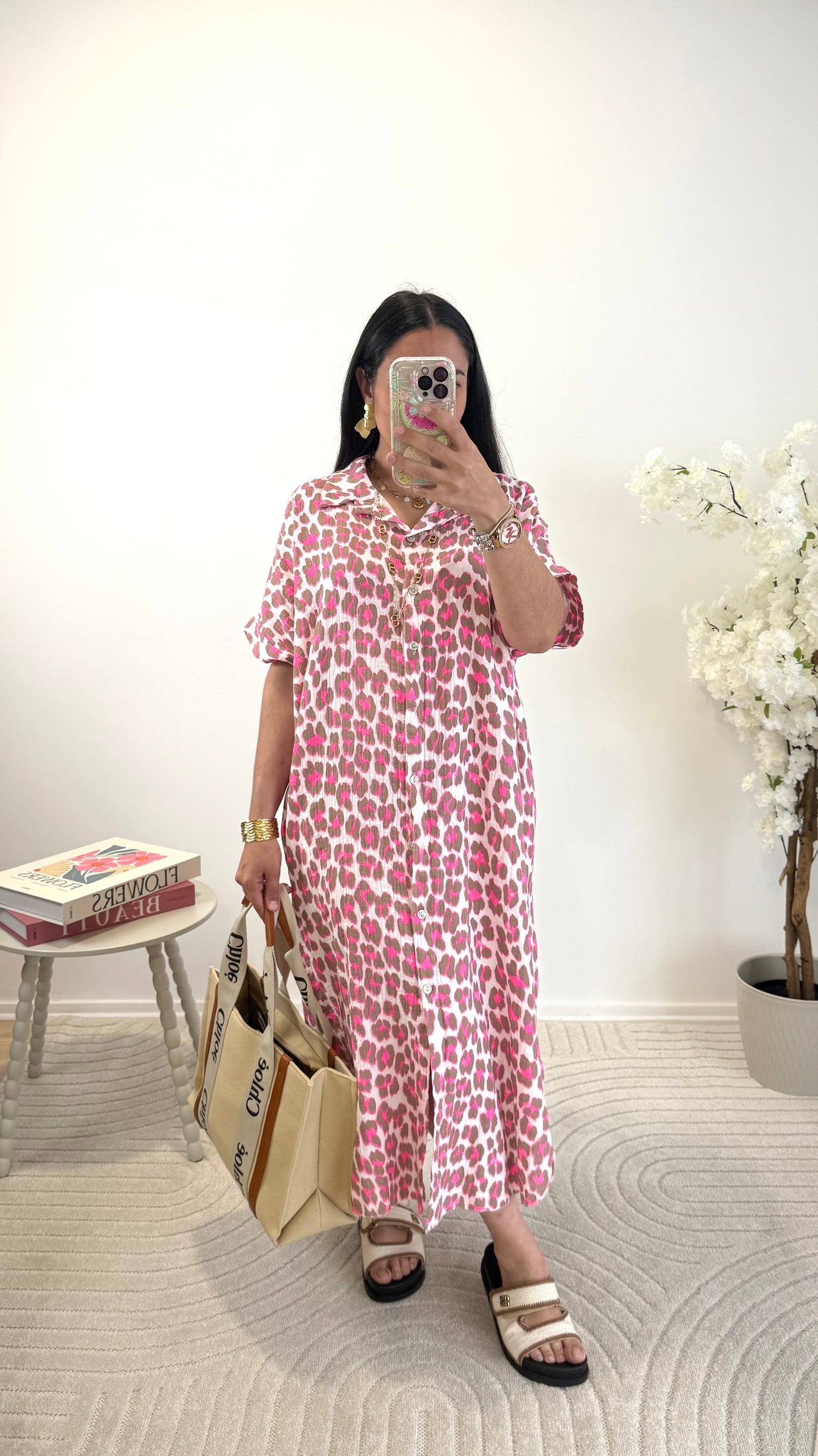 ROBE AMARA TAUPE & ROSE