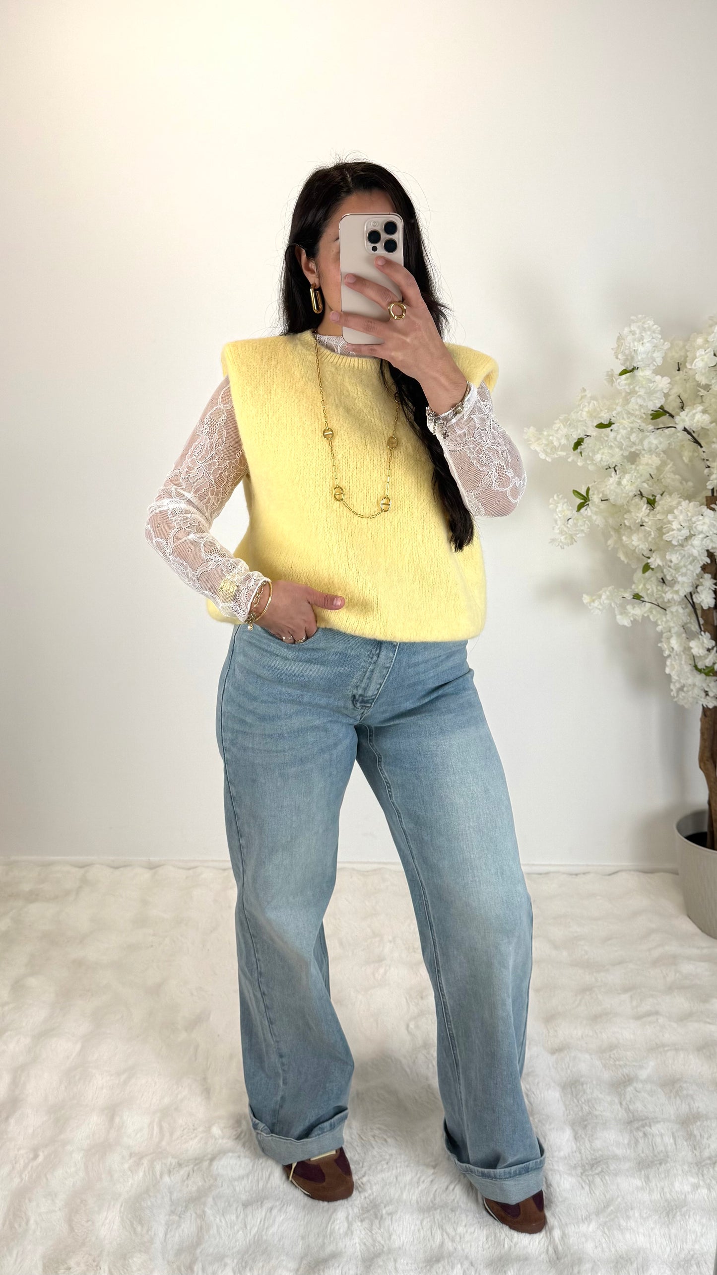 PULL ÉPAULETTE JAUNE