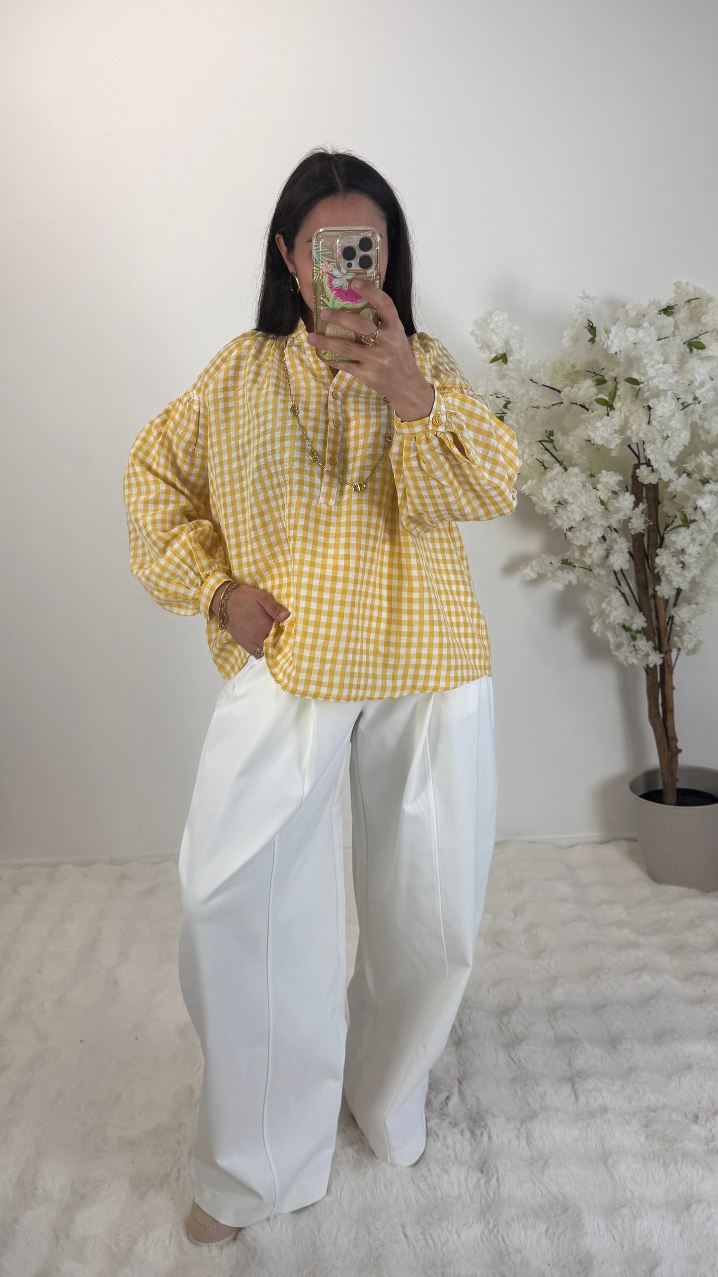 BLOUSE VICHY JAUNE