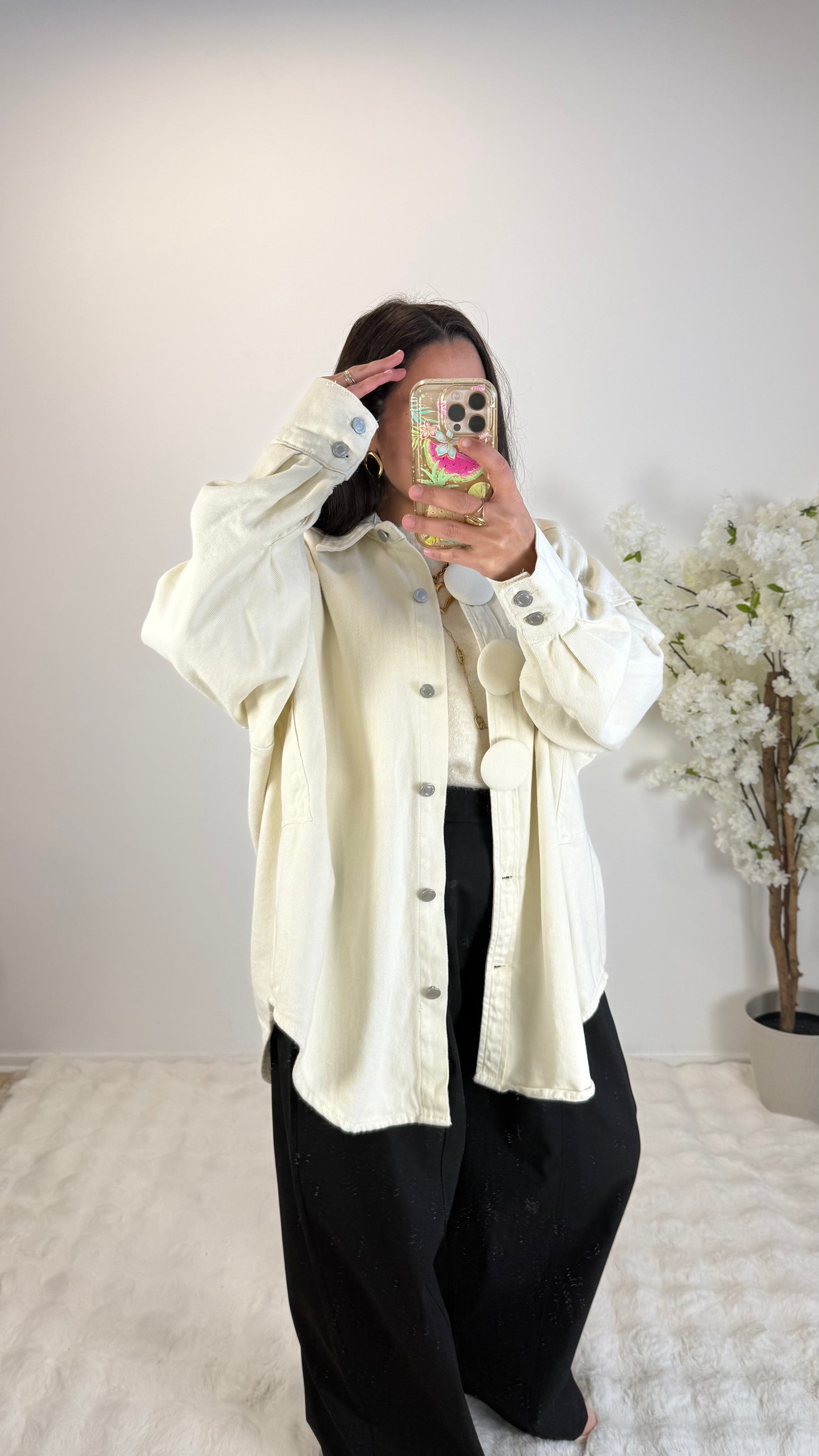 VESTE JEANS BEIGE GAELLE OVERSIZE