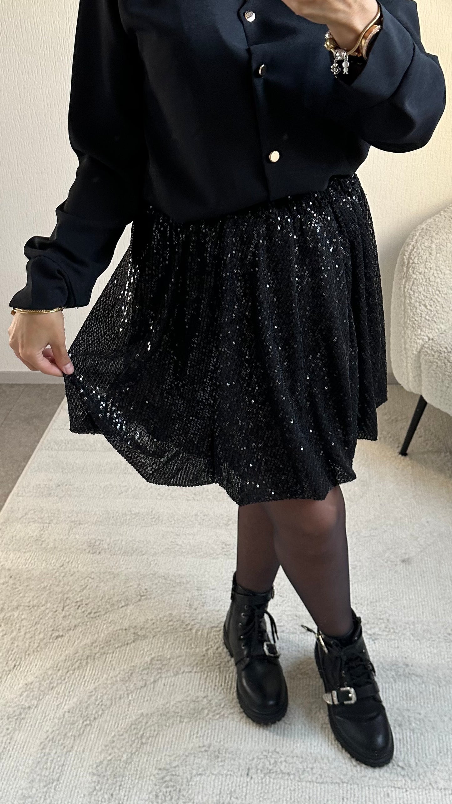 JUPE SEQUIN BLACK