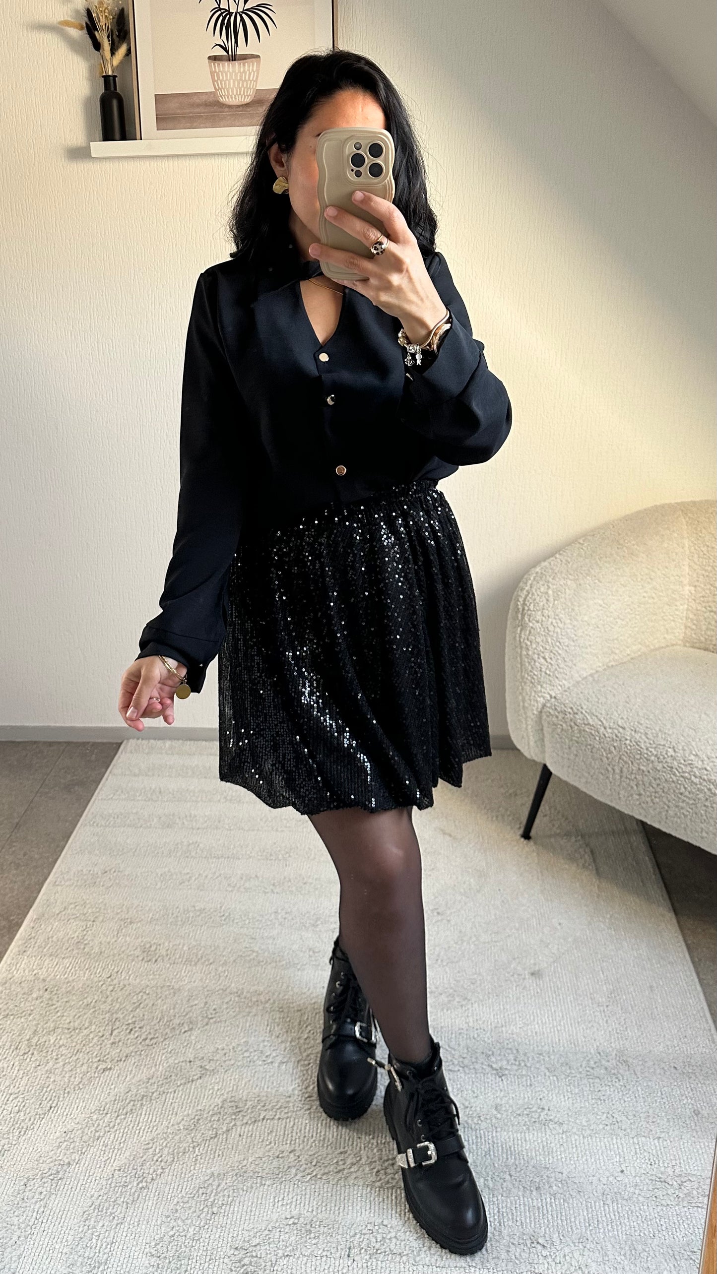 JUPE SEQUIN BLACK