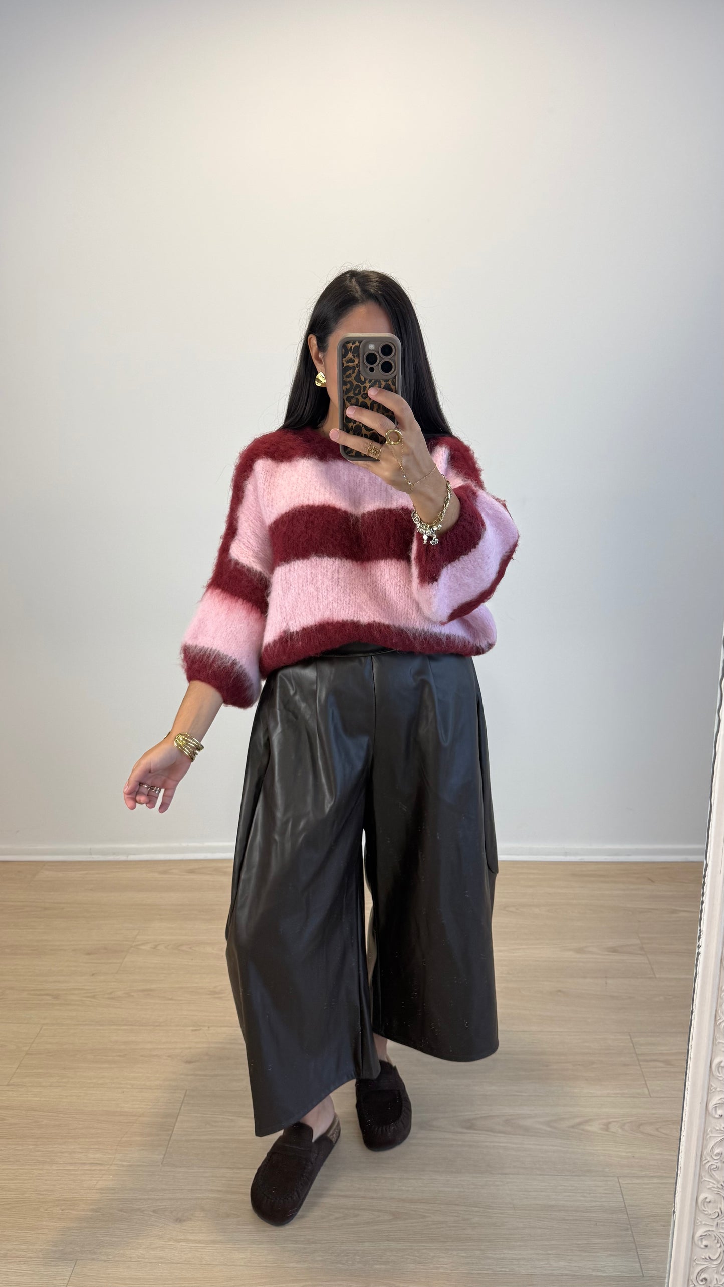 PULL MALLOW ROSE&BORDEAUX