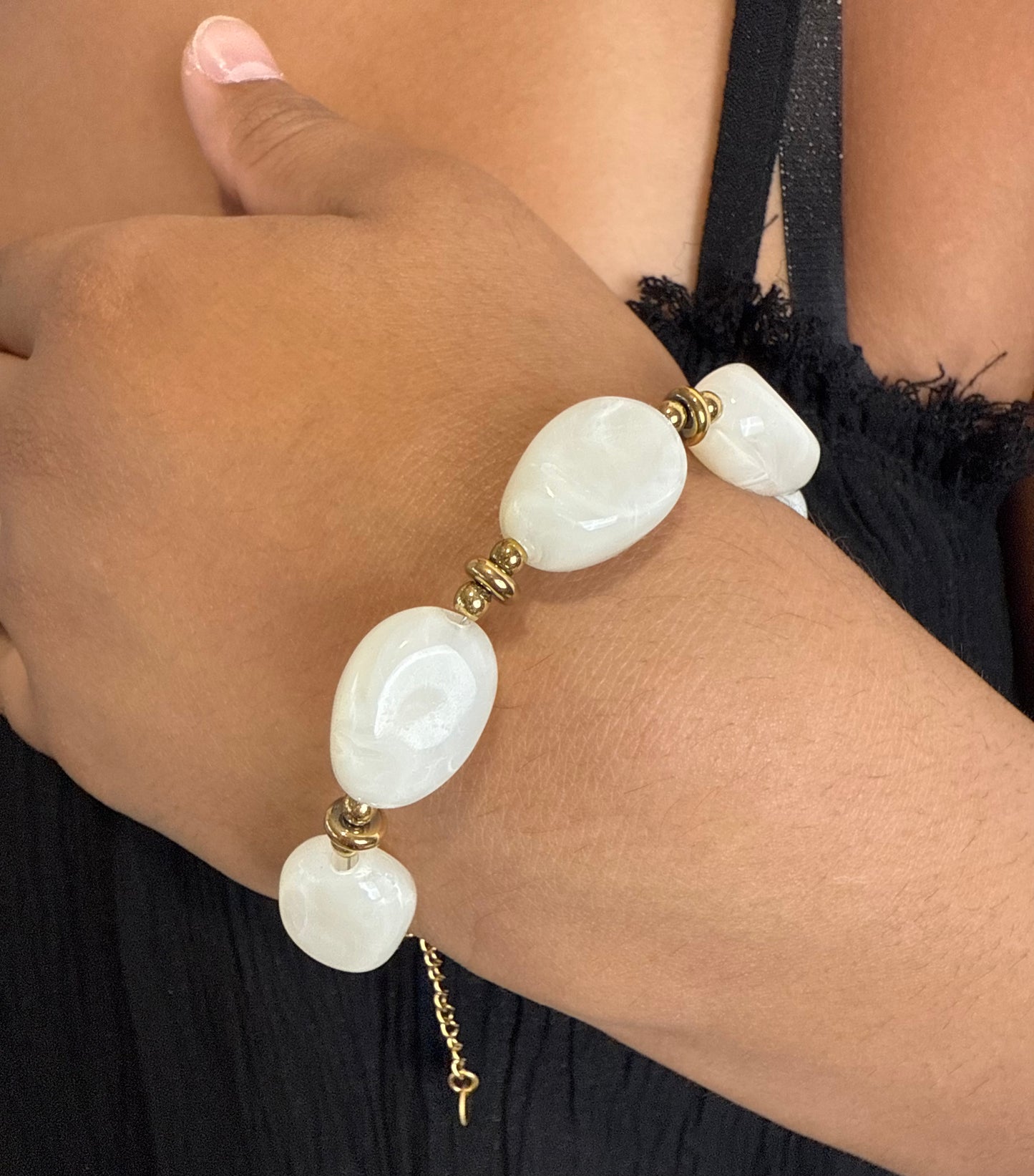 BRACELET AMBRE BLANC