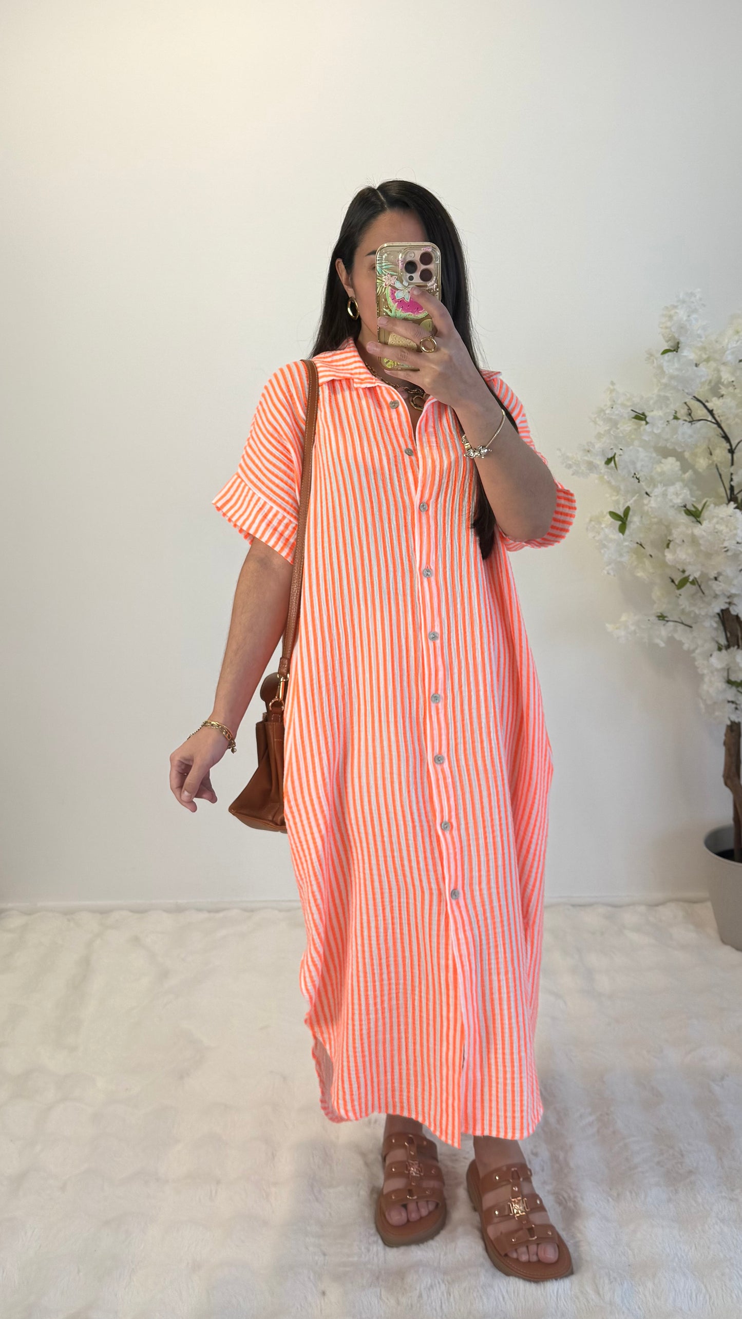 ROBE CHEMISE MARINA ORANGE