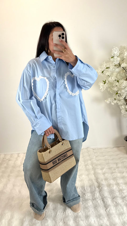 CHEMISE COEUR BLEU