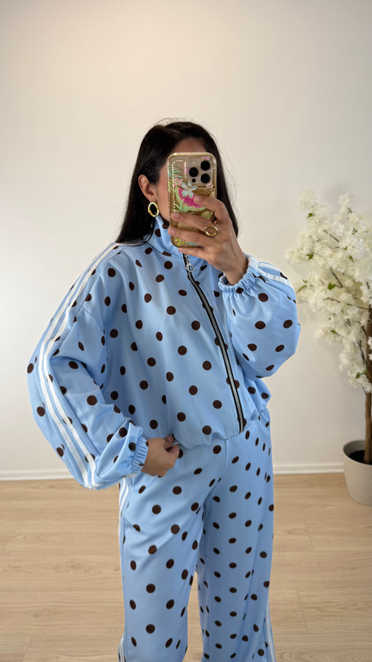 VESTE JOGGING POIS BLEU