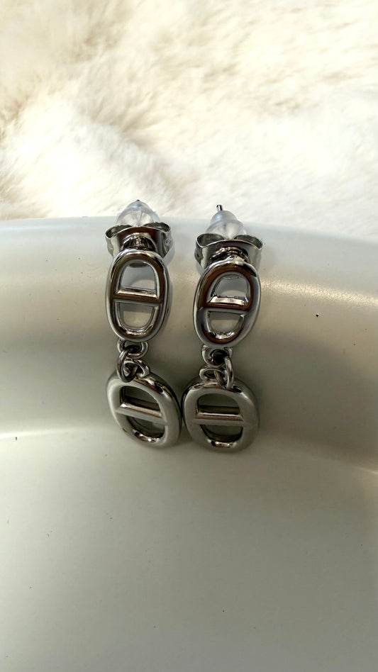 BOUCLE D’OREILLE ARGENTÉ MARINE