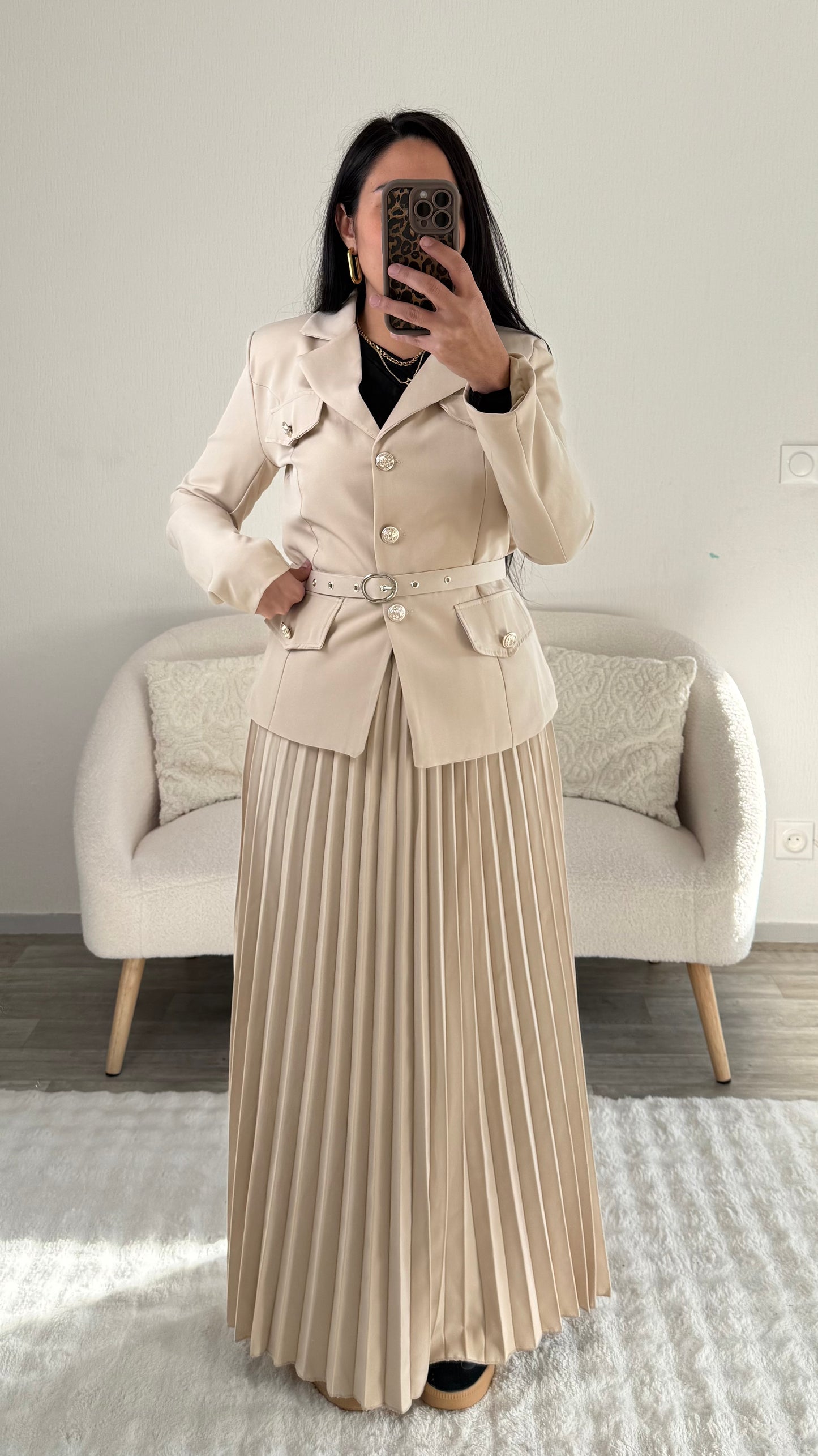 ENSEMBLE JUPE + BLAZER BEIGE