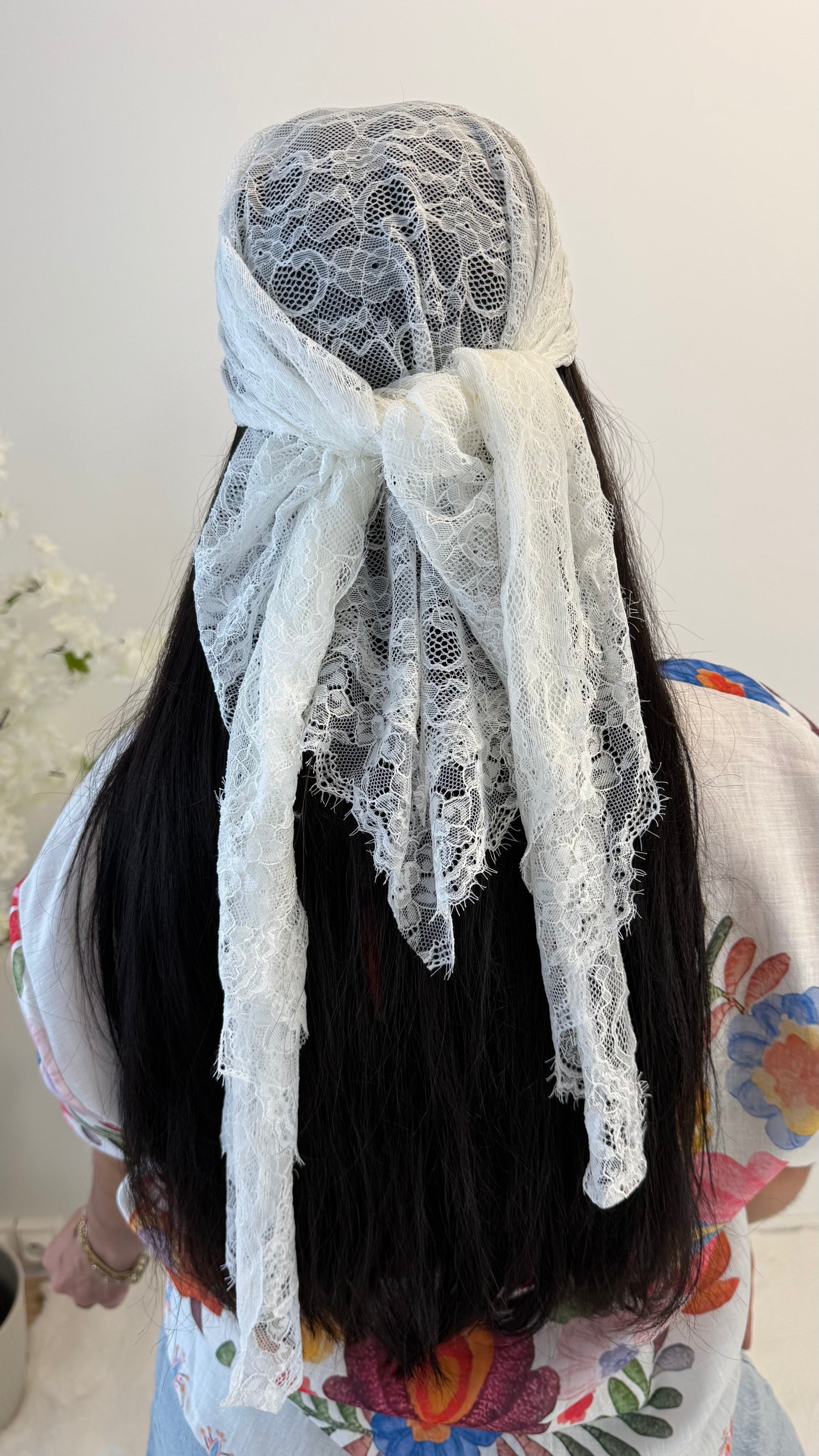 FOULARD DENTELLE BLANC