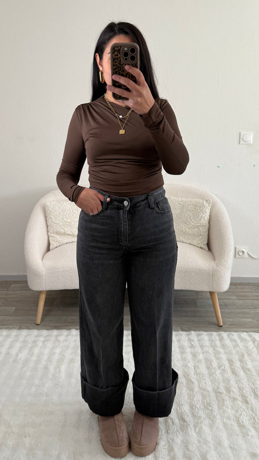 JEANS WIDE LEG BLACK