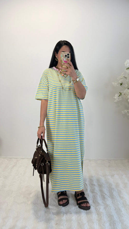 ROBE ISIS BLEU&JAUNE