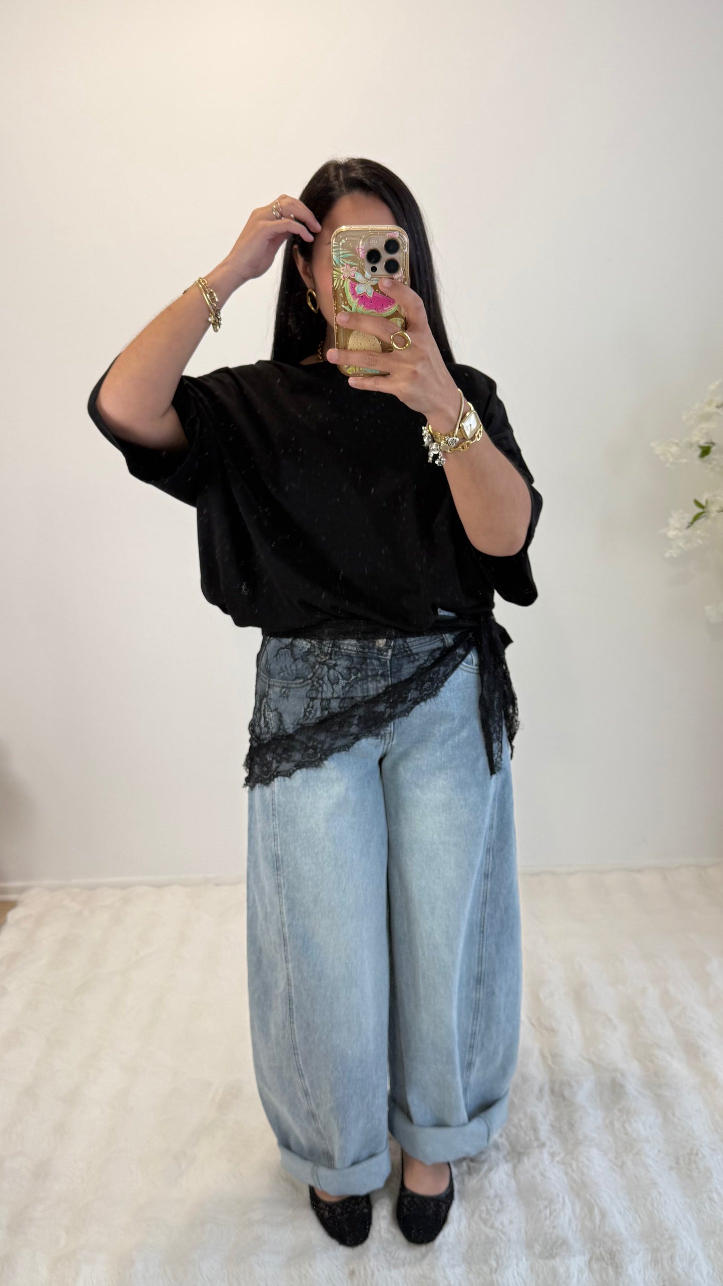 FOULARD DENTELLE BLACK