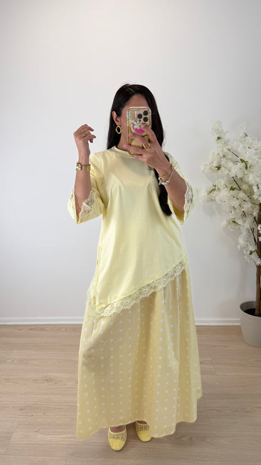 JUPE EVA POIS JAUNE