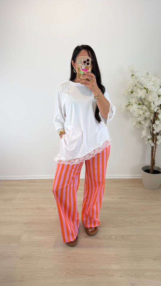 PANTALON MAELY ROSE&ORANGE