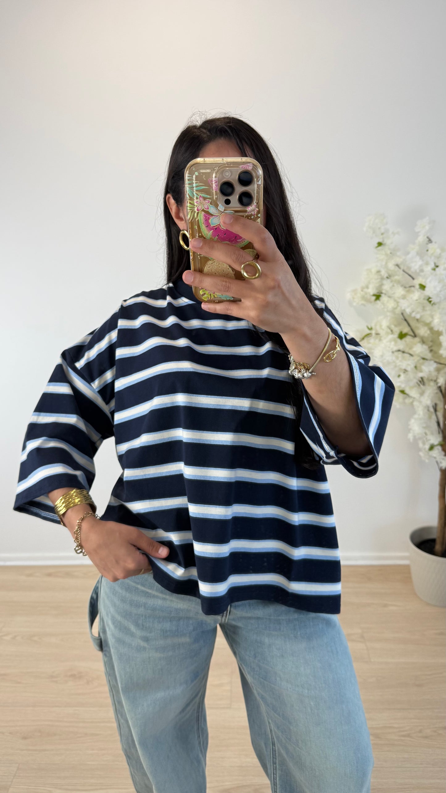 TEE SHIRT PALMA BLEU MARINE