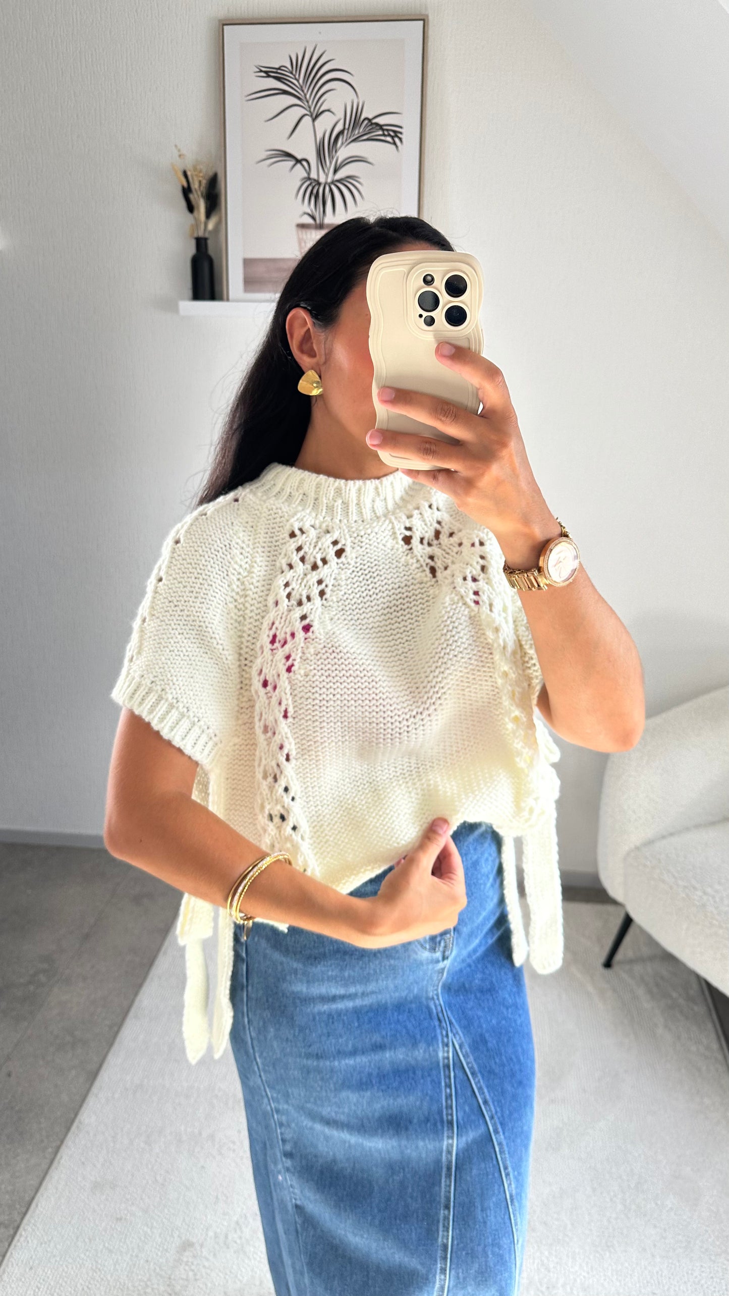 PULL AMBRE BLANC