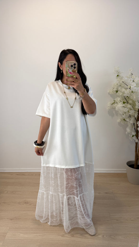 ROBE DENTELLE BLANC