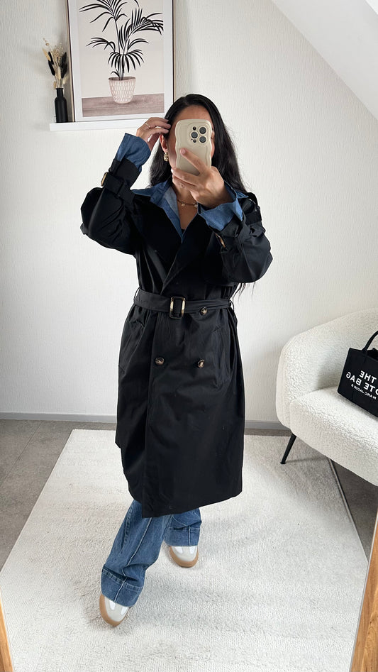 TRENCH LONG CASSIE BLACK