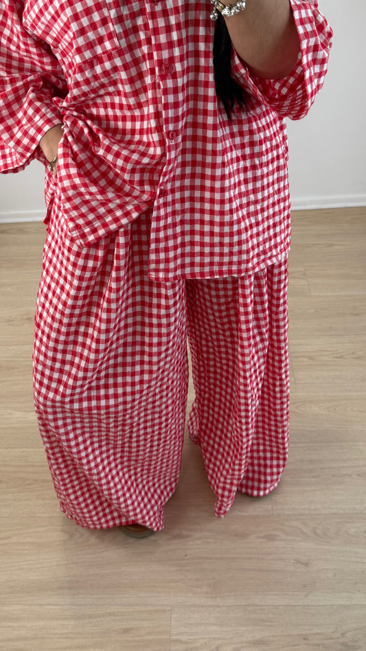 PANTALON VICHY ROUGE