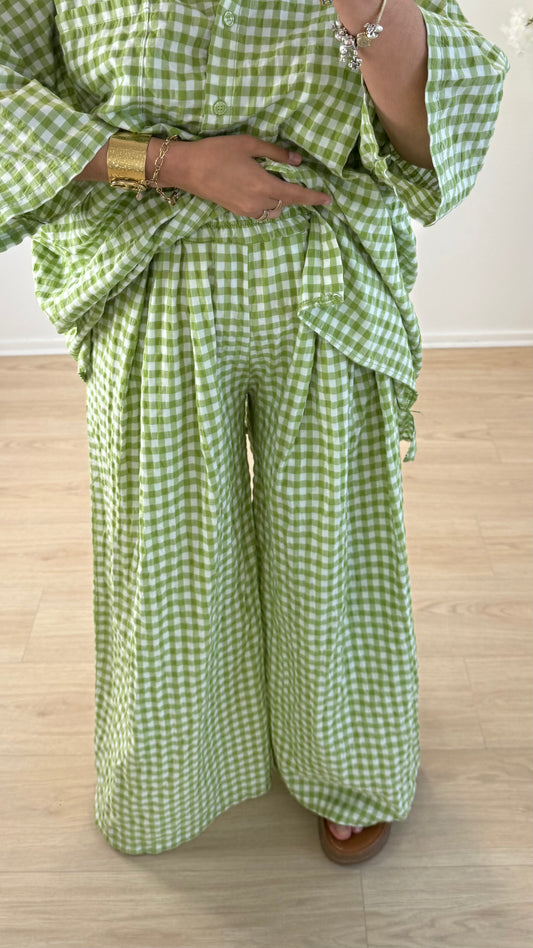 PANTALON VICHY VERT