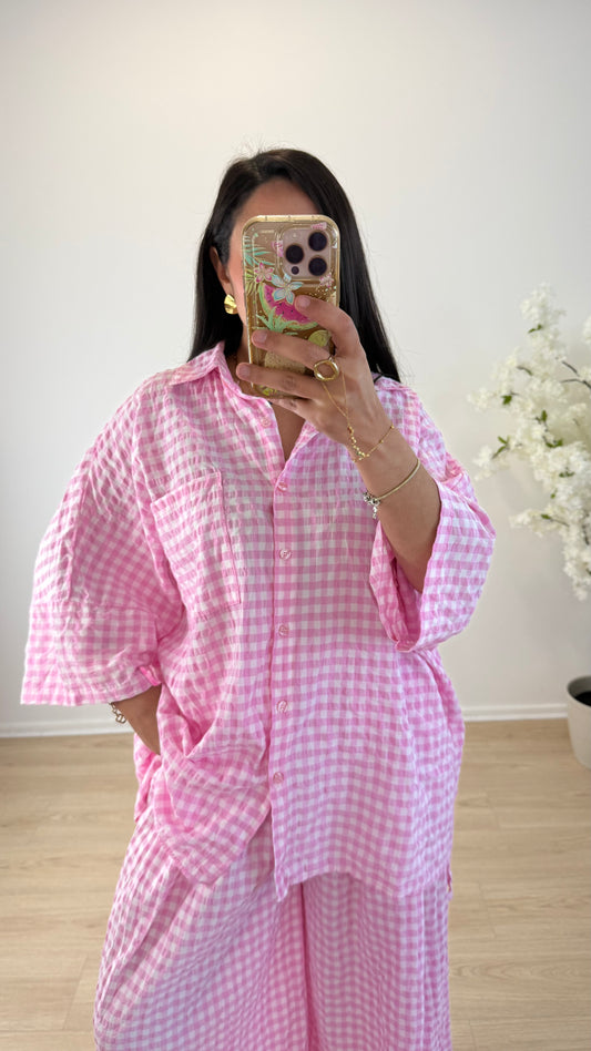 CHEMISE VICHY ROSE