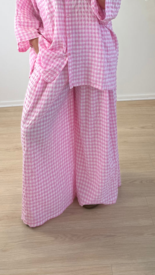 PANTALON VICHY ROSE