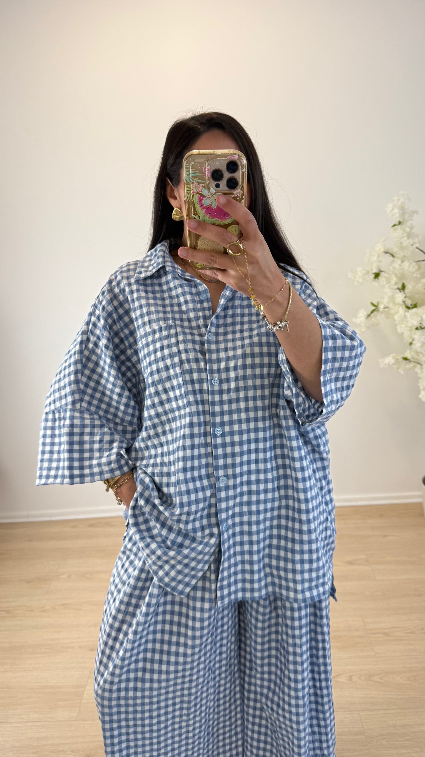 CHEMISE VICHY BLEU JEANS