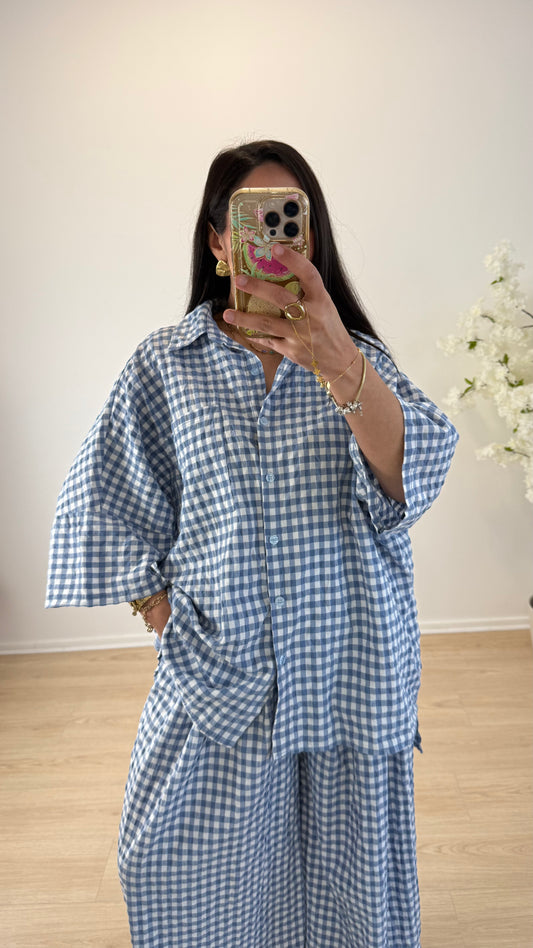 CHEMISE VICHY BLEU JEANS