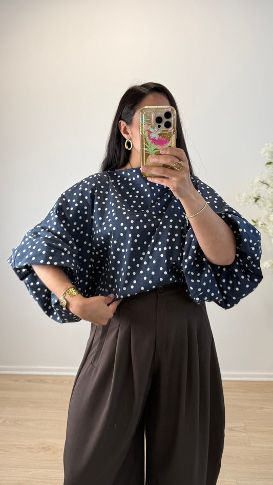 TOP AGATHE BLEU MARINE