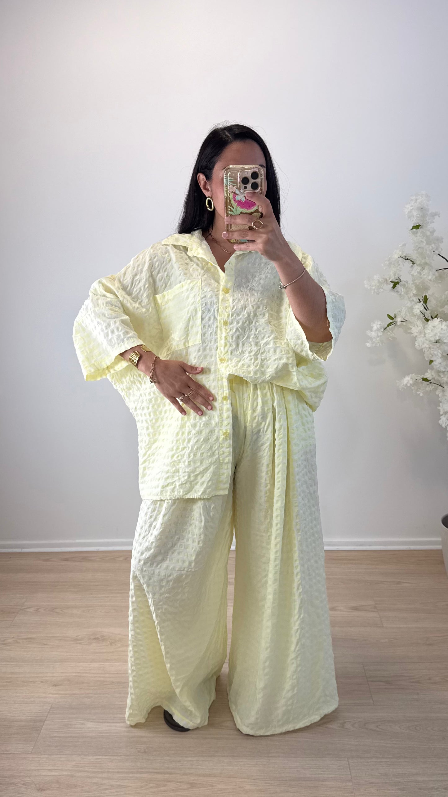 PANTALON VICHY JAUNE