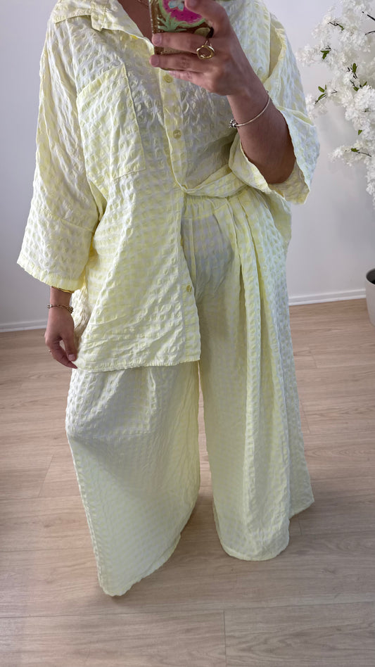 PANTALON VICHY JAUNE