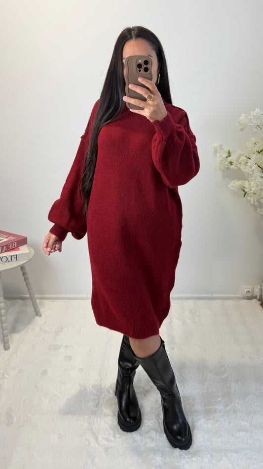 ROBE PULL ÉLEONORE BORDEAUX