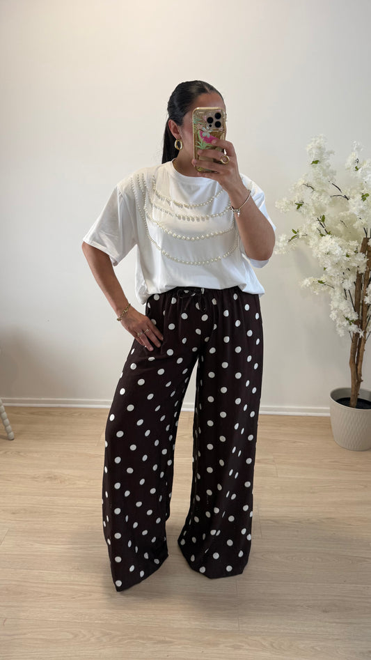 PANTALON ELVIRA POIS CHOCO