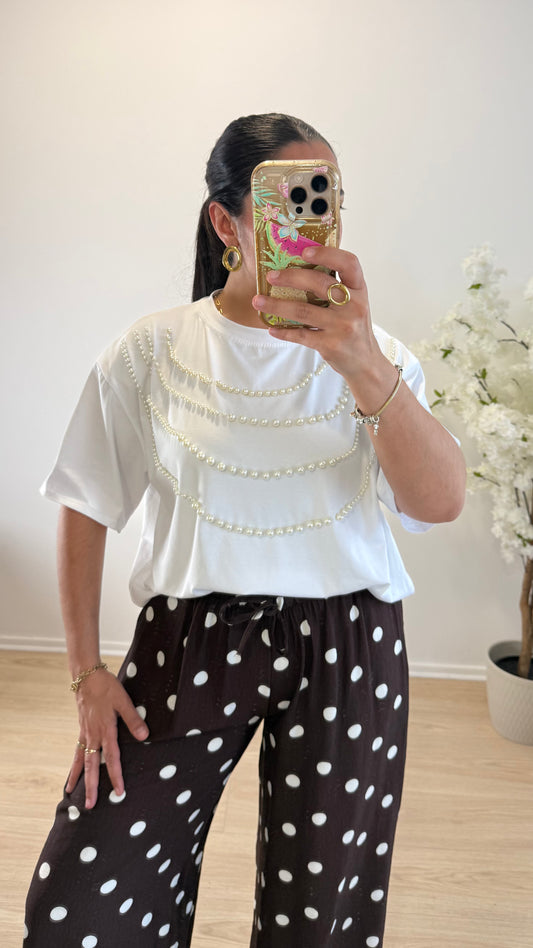 TEE SHIRT PERLE BLANC