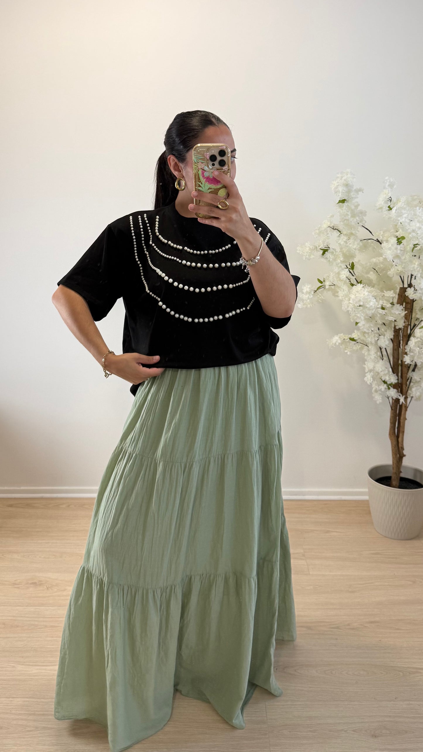 TEE SHIRT PERLE BLACK