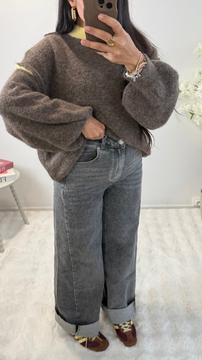 JEANS WIDE BAGGY GRIS