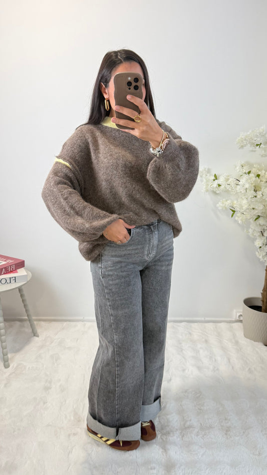 JEANS WIDE BAGGY GRIS