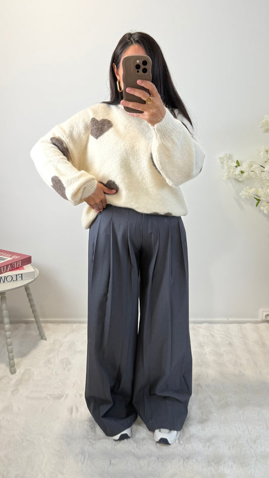 PANTALON À PINCE GRIS FONCÉ