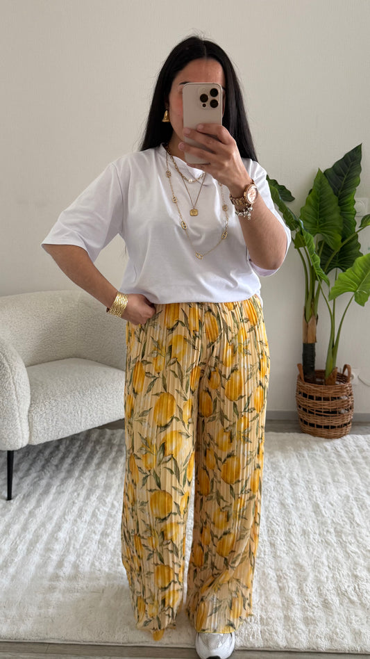 PANTALON ZOÉ CITRON JAUNE