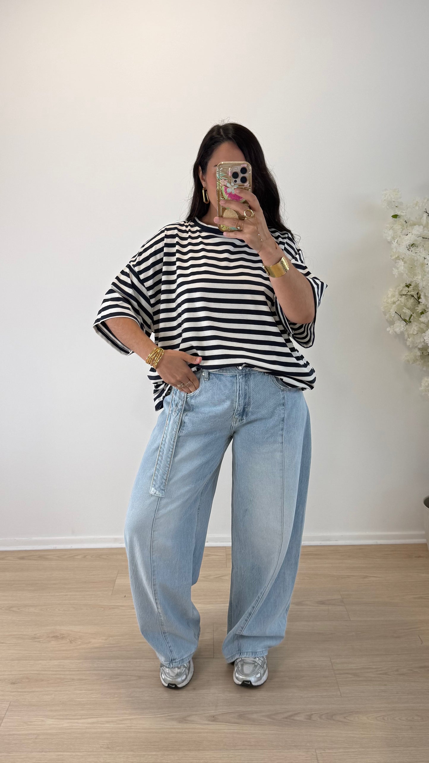 TEE SHIRT DAISY BLEU MARINE