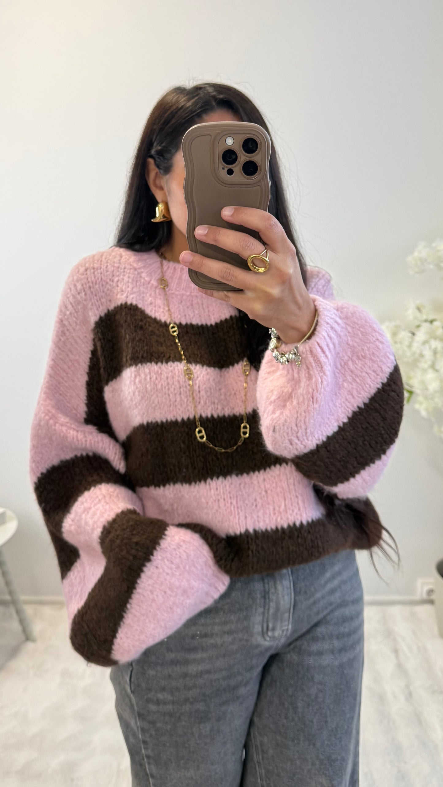 PULL NILA RAYÉ ROSE&CHOCO