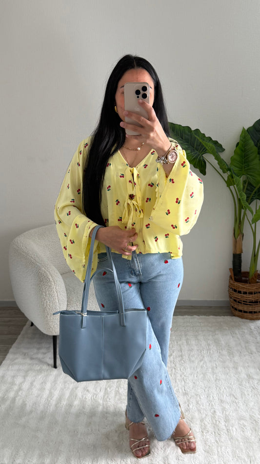 BLOUSE CERISE JAUNE