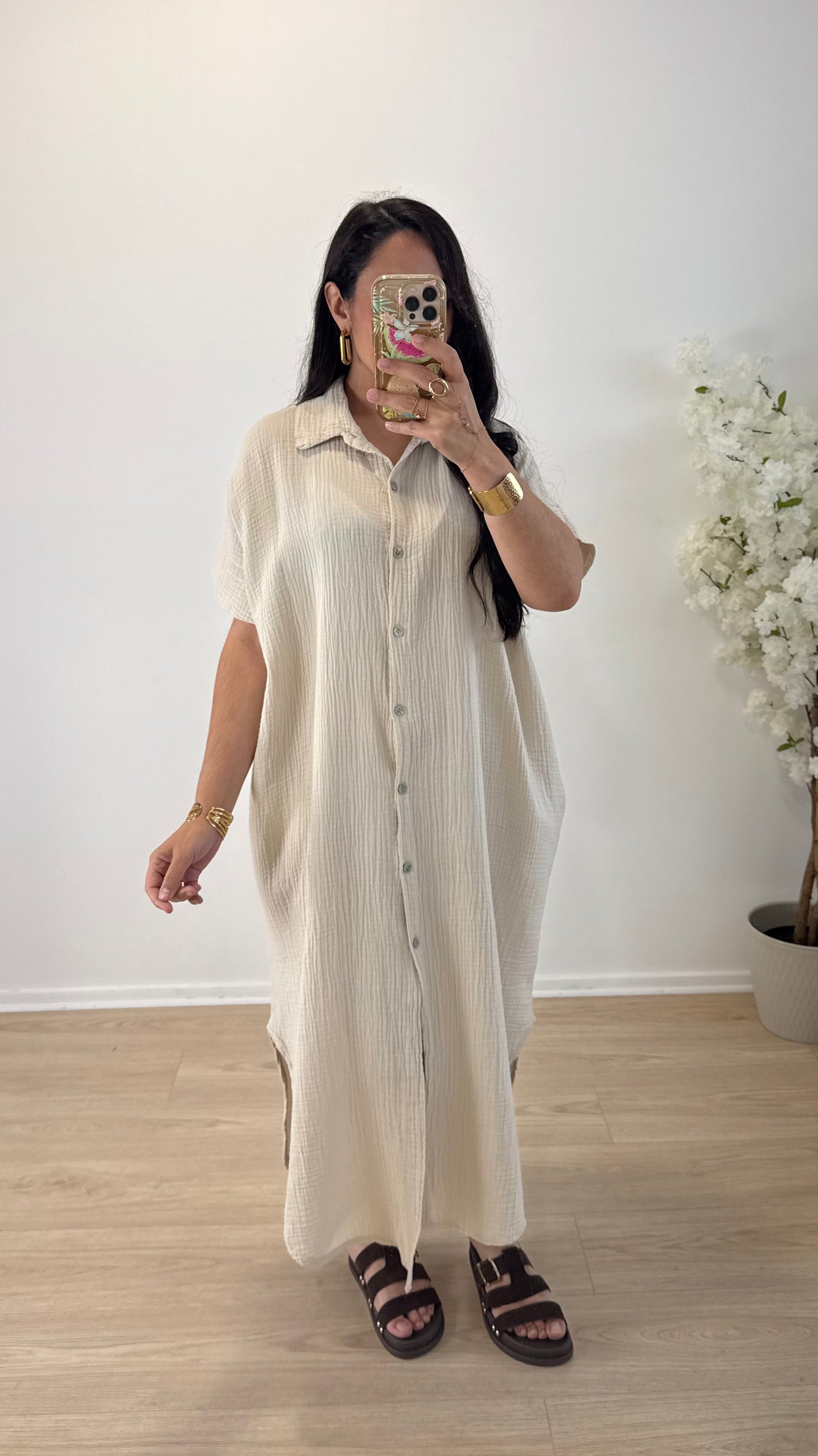 ROBE CHEMISE BEIGE