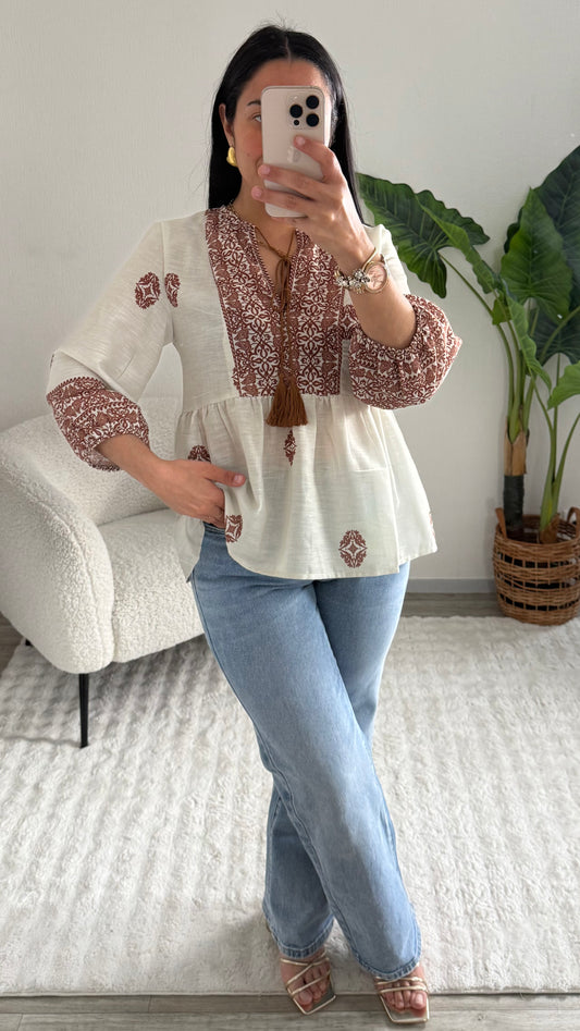 BLOUSE ORAN MARRON